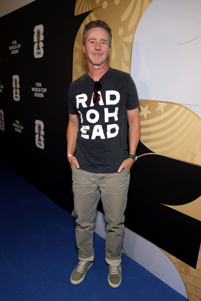 Edward Norton attending the World Cup Group Stage 2026