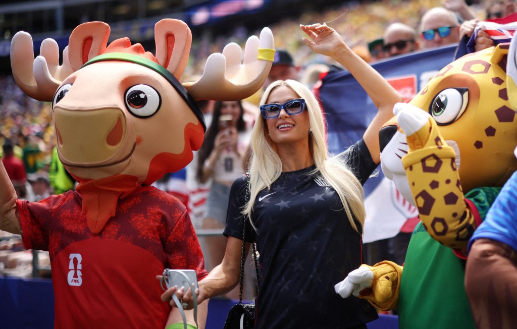Paris Hilton attending the World Cup Group Stage 2026