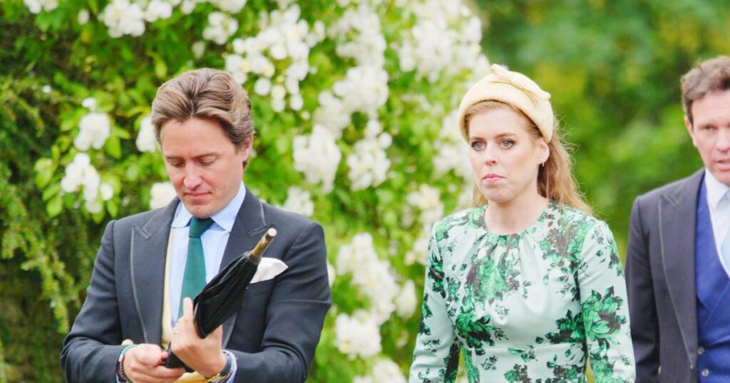 Princess Beatrice arrives at royal wedding but Andrew absent