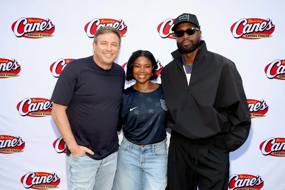 Todd Graves, Gabrielle Union, and Dwyane Wade attend a celebrity party hosted by Todd Graves. Getty Images for Raising Cane's