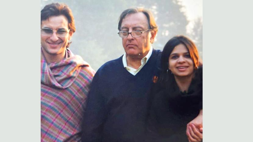 Saif Ali Khan with his father Mansoor Ali Khan Pataudi and sister Saba Pataudi