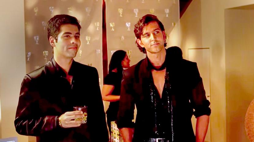 Karan Johar and Hrithik Roshan in Luck By Chance