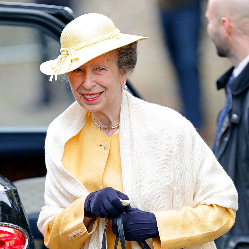 kemble, england june 06: (embargoed for publication in uk newspapers until 24 hours after create date and time) princess anne, princess royal attends the wedding of peter phillips and harriet sperling at all saints church on june 6, 2026 in kemble, england. peter phillips, son of princess anne, princess royal and eldest grandchild of queen elizabeth ii, will marry nhs nurse and writer harriet sperling during a ceremony at all saints church in kemble today. (photo by max mumby/indigo/getty images)