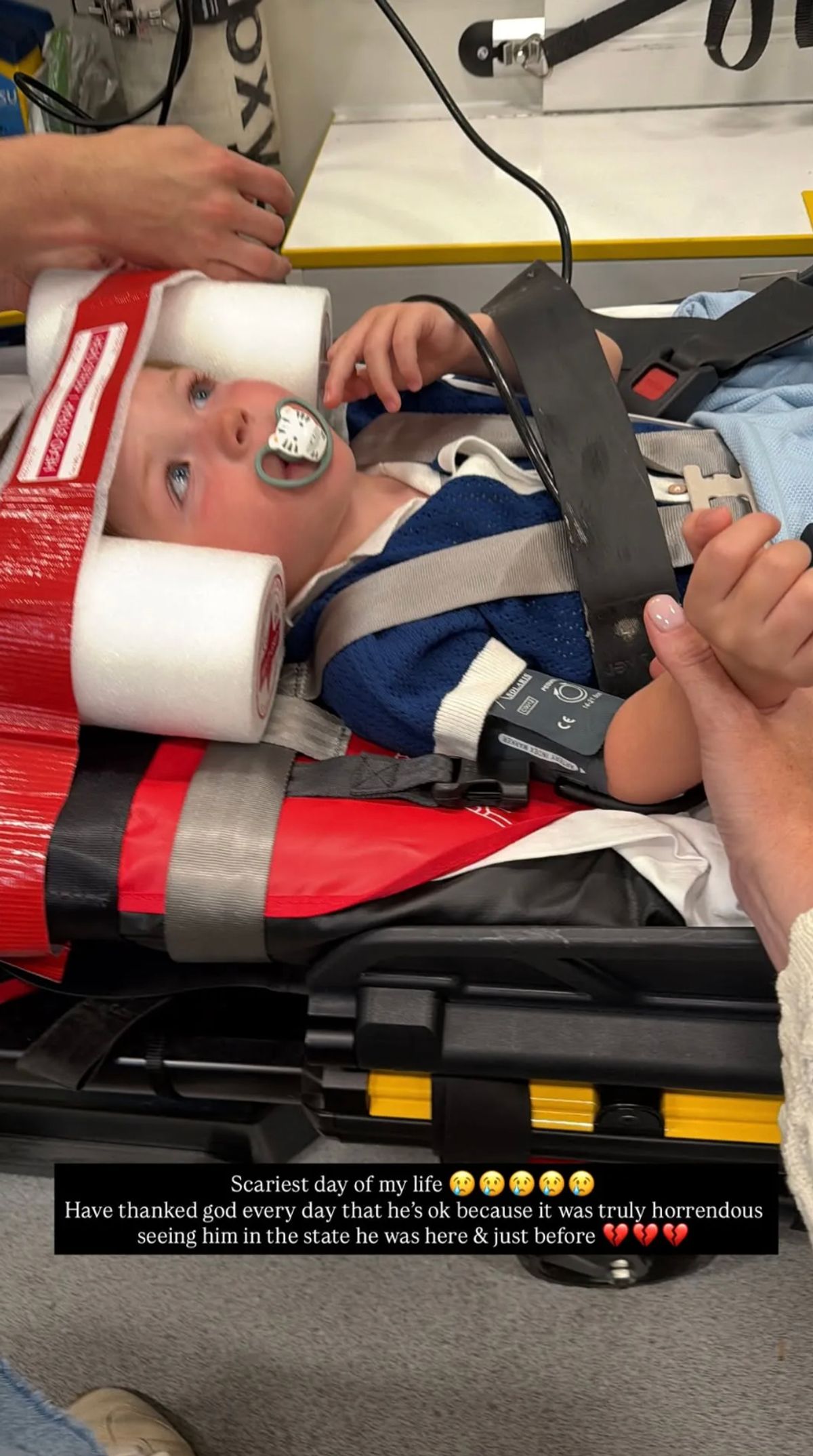 Jess Wright's son was rushed to hospital