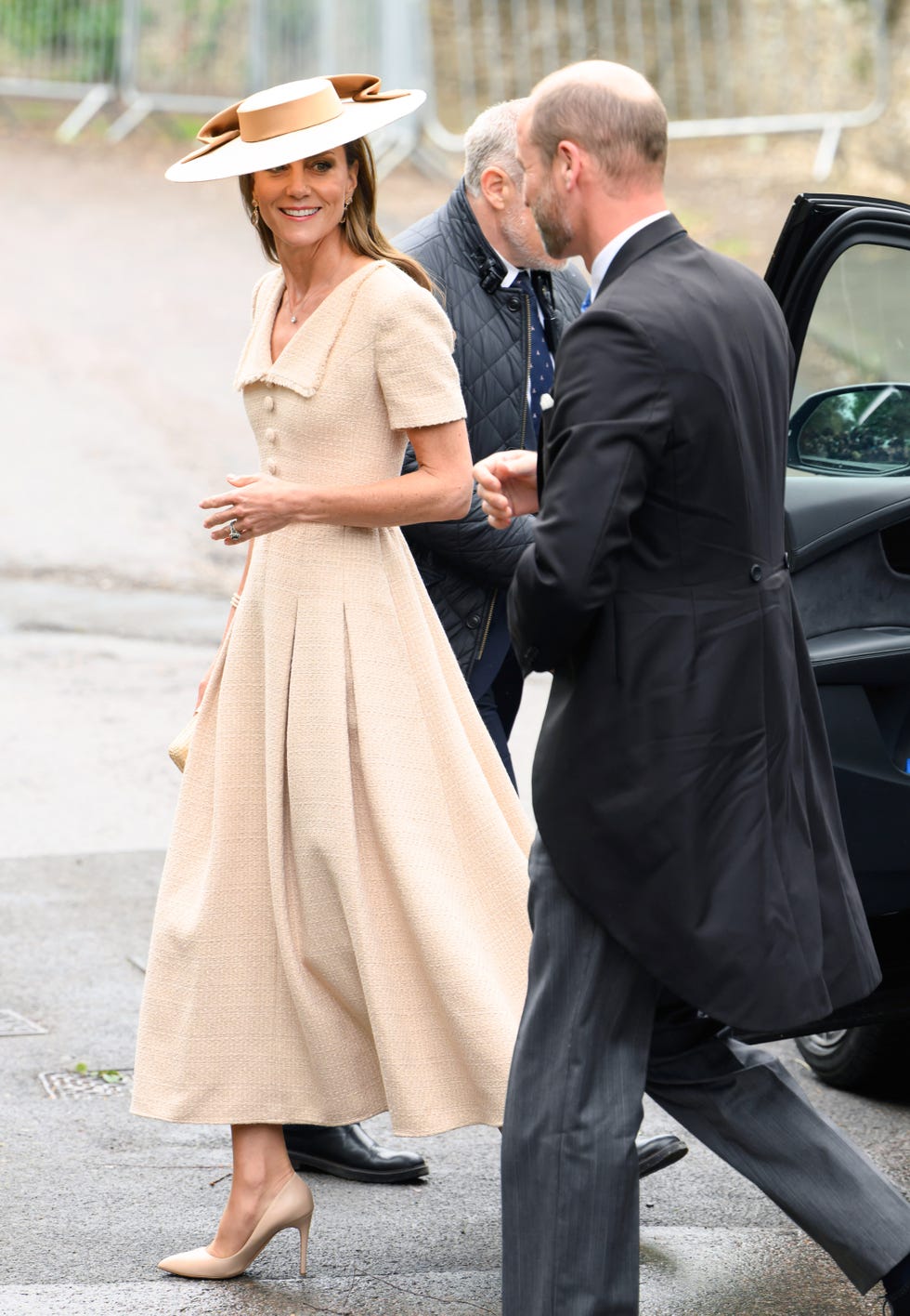 Peter Phillips Marries Harriet Sperling In Gloucestershire kemble, england june 06: catherine, princess of wales and prince william, prince of wales arrive for the royal wedding of peter phillips and harriet sperling at all saints church on june 06, 2026 in kemble, england. (photo by karwai tang/wireimage)