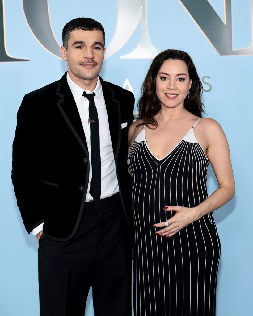 Aubrey Plaza and Chris Abbott Make Their Red-Carpet Debut at the Tonys