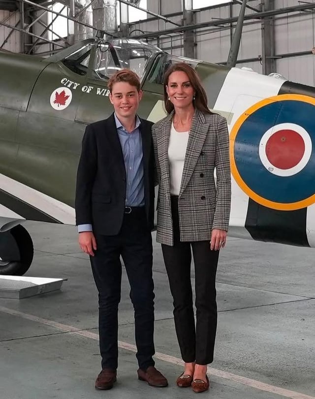 Princess of Wales and Prince George visiting RAF Coningsby to mark Armed Forces Day