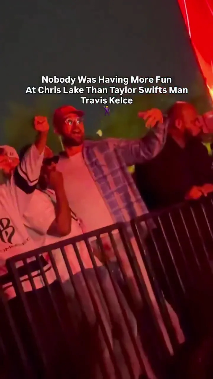 Travis Kelce was spotted partying at the Chris Lake concert on Friday night in Los Angeles (as pictured here). cryeyesviolet_ /X