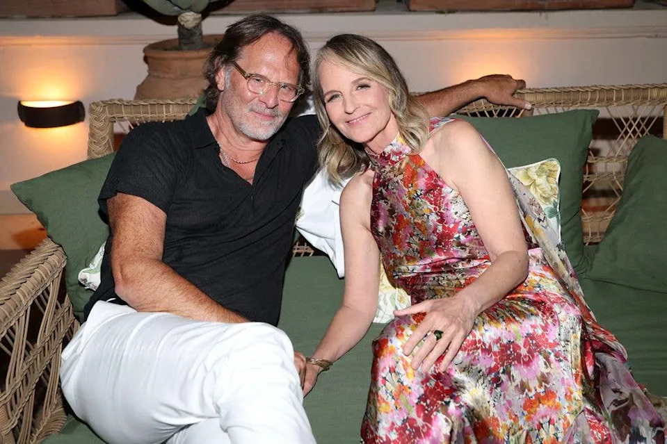 Jeffrey Nordling and Helen Hunt attend the 71st Taormina Film Festival on June 12, 2025 in Taormina, Italy. 