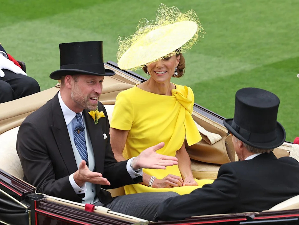 The Prince and Princess of Wales during a carriage ride at the Royal Ascot (Getty)