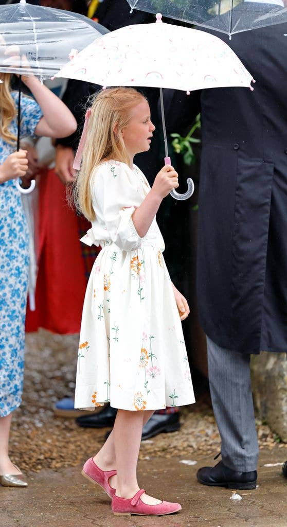 Lena Tindall attends the wedding of Peter Phillips and Harriet Sperling at All Saints' Church on June 6, 2026 in Kemble, England. Peter Phillips, son of Princess Anne, Princess Royal and eldest grandchild of Queen Elizabeth II, will marry NHS Nurse and writer Harriet Sperling during a ceremony at All Saints' Church in Kemble today. (Photo by Max Mumby/Indigo/Getty Images)