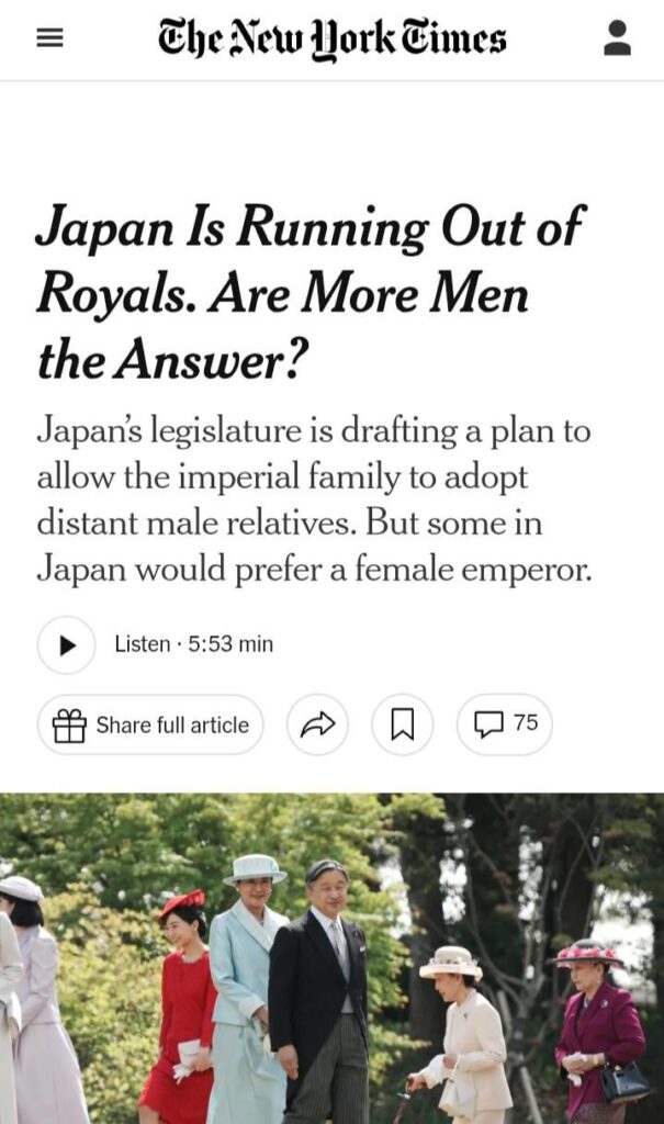 Japan Is Running Out of Royals. Are More Men the Answer?