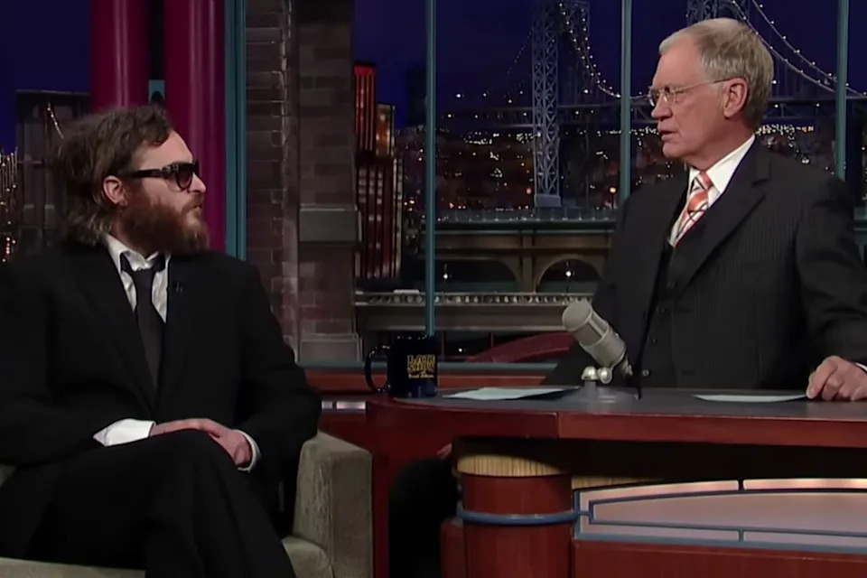 Joaquin Phoenix on 'Late Night With David Letterman' in 2009Credit: CBS