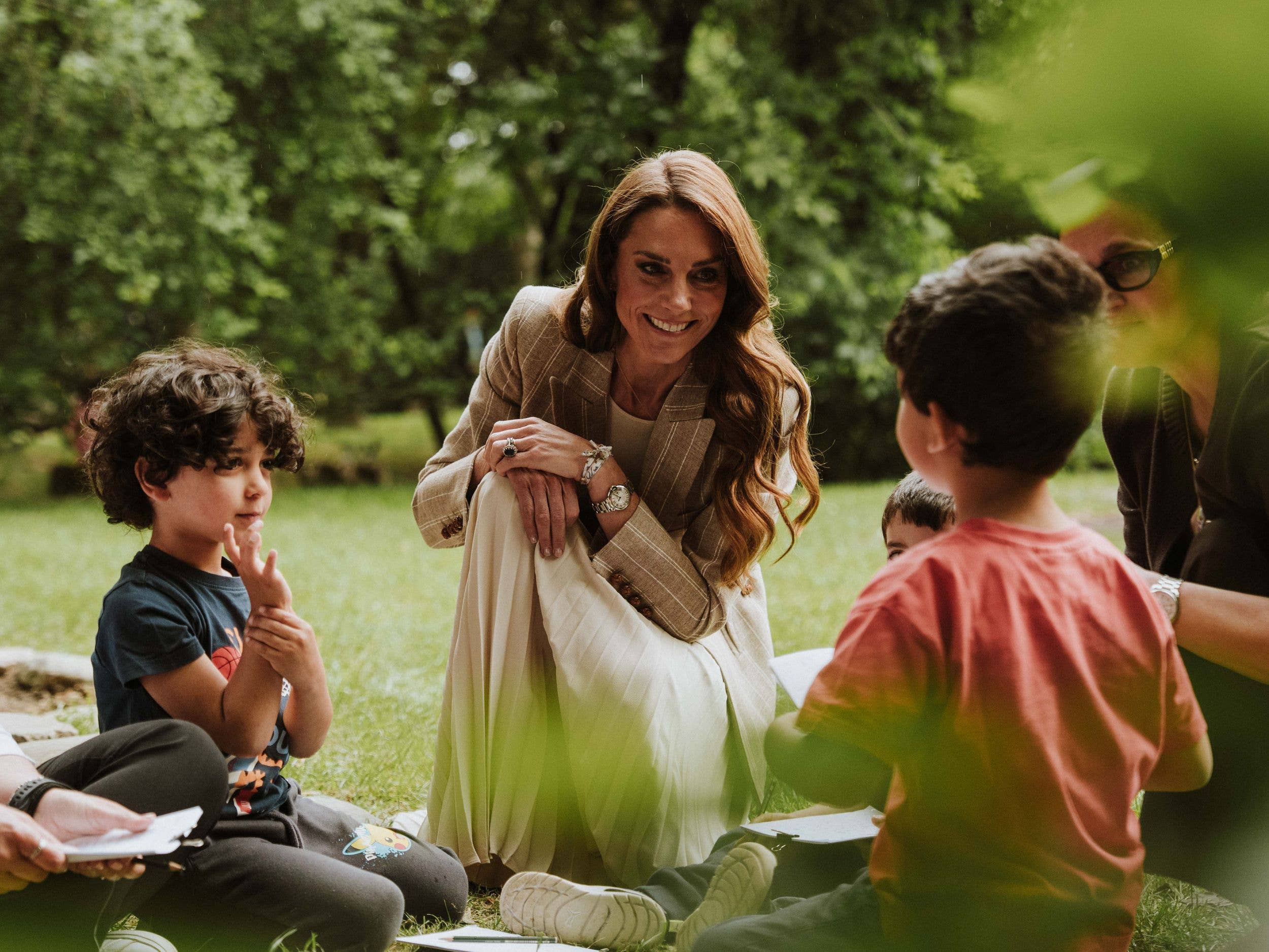 Princess Kate with children from the Salvador Allende preschool in Reggio Emilia