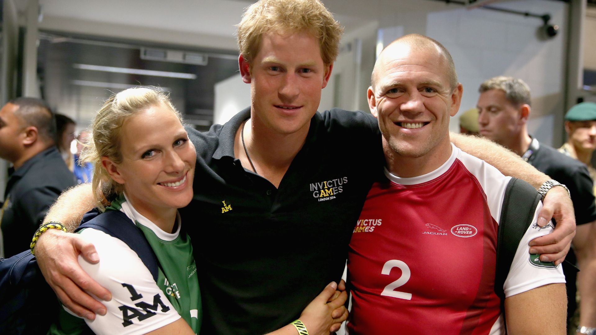 Prince Harry, Zara Phillips and Mike Tindall at the Invictus Games at Queen Elizabeth park on September 12, 2014