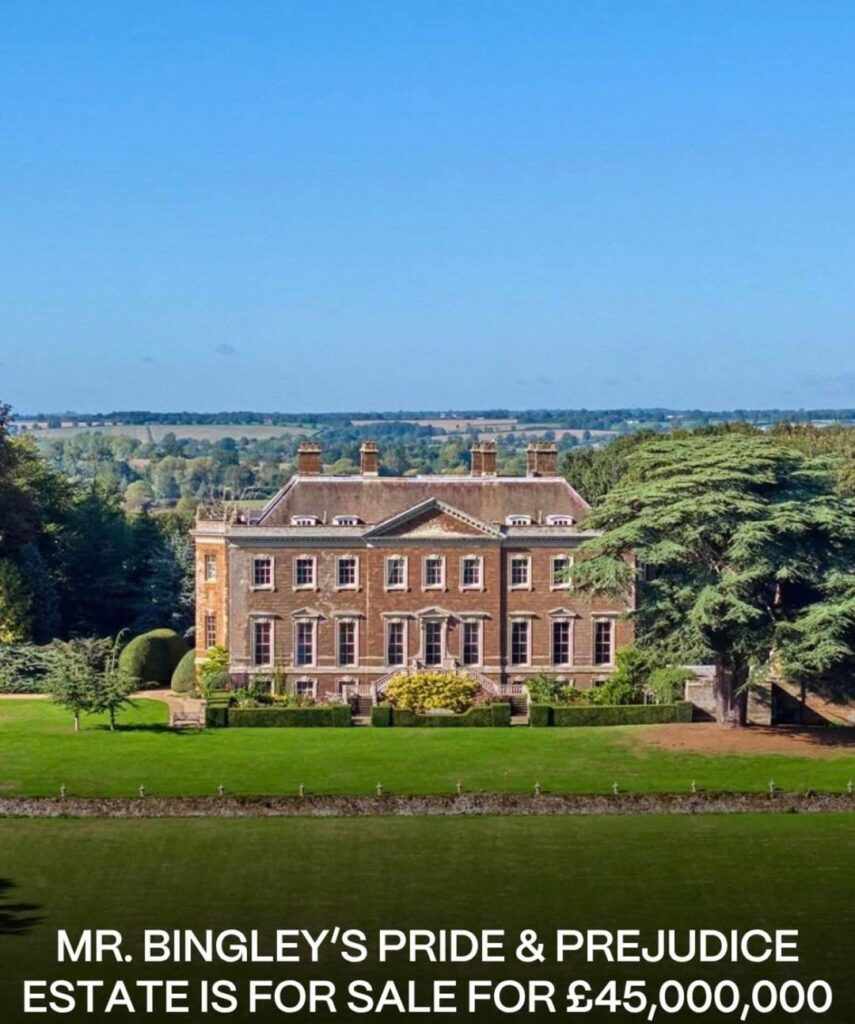 The English estate that played Netherfield Park in 1995’s Pride & Prejudice is on the market for $60M