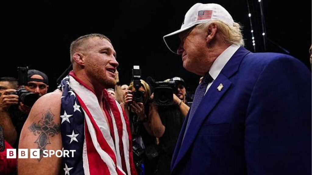 Justin Gaethje and Donald Trump at UFC Freedom 250