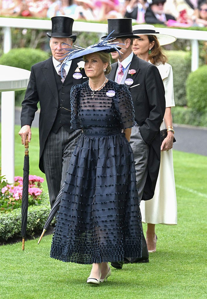 ascot, england june 18 sophie, duchess of edinburgh smiles as she attends day three of royal ascot 2026 at ascot racecourse on june 18, 2026 in ascot, england photo by samir husseinwireimage