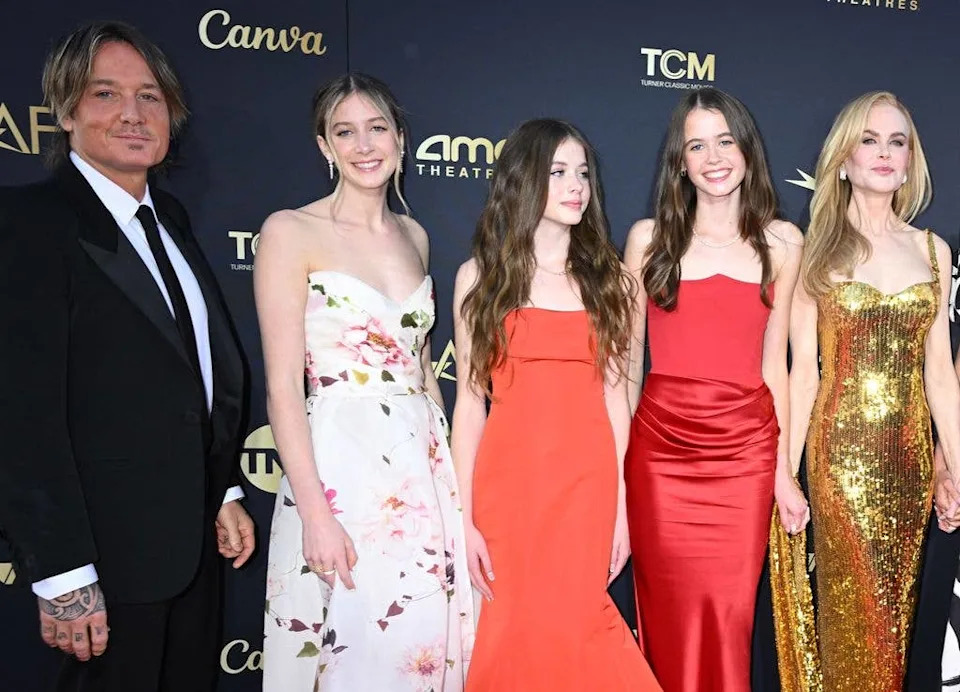Keith Urban, Faith Margaret Urban, Sunday Rose Kidman Urban, Sybella Hawley and Nicole Kidman at the AFI Life Achievement Award