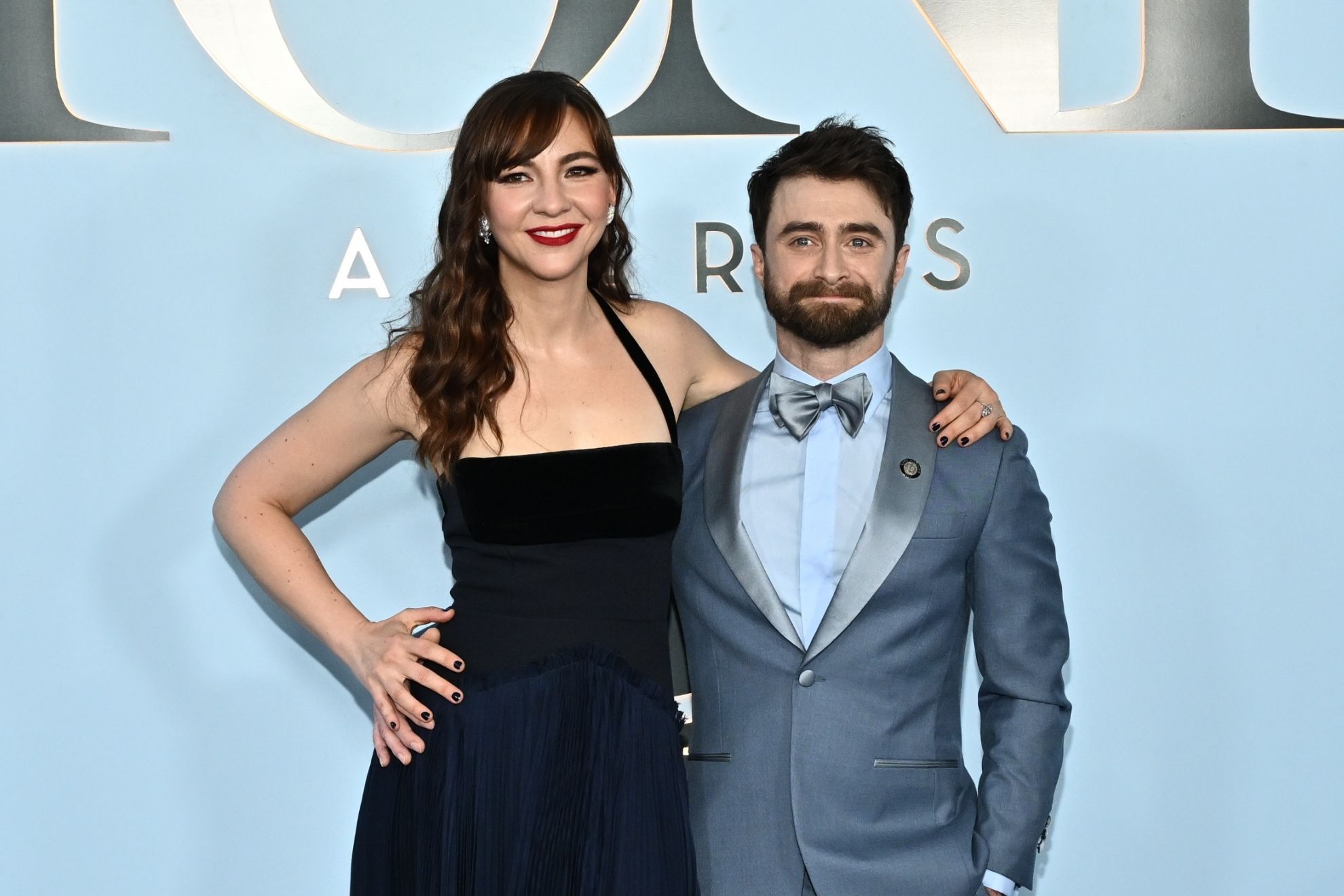 Erin Darke, left, and Daniel Radcliffe arrive at the 79th Tony Awards on Sunday, June 7, 2026, at Radio City Music Hall in New York.