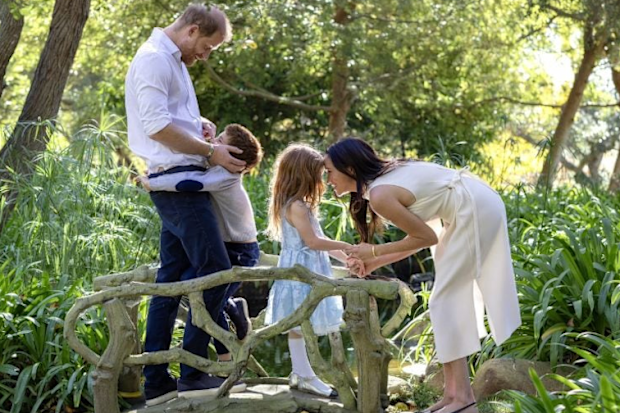Prince Harry and Meghan, the Duke and Duchess of Sussex, with their children Prince Archie and Princess Lilibet, pictured for their 2025 Christmas card.