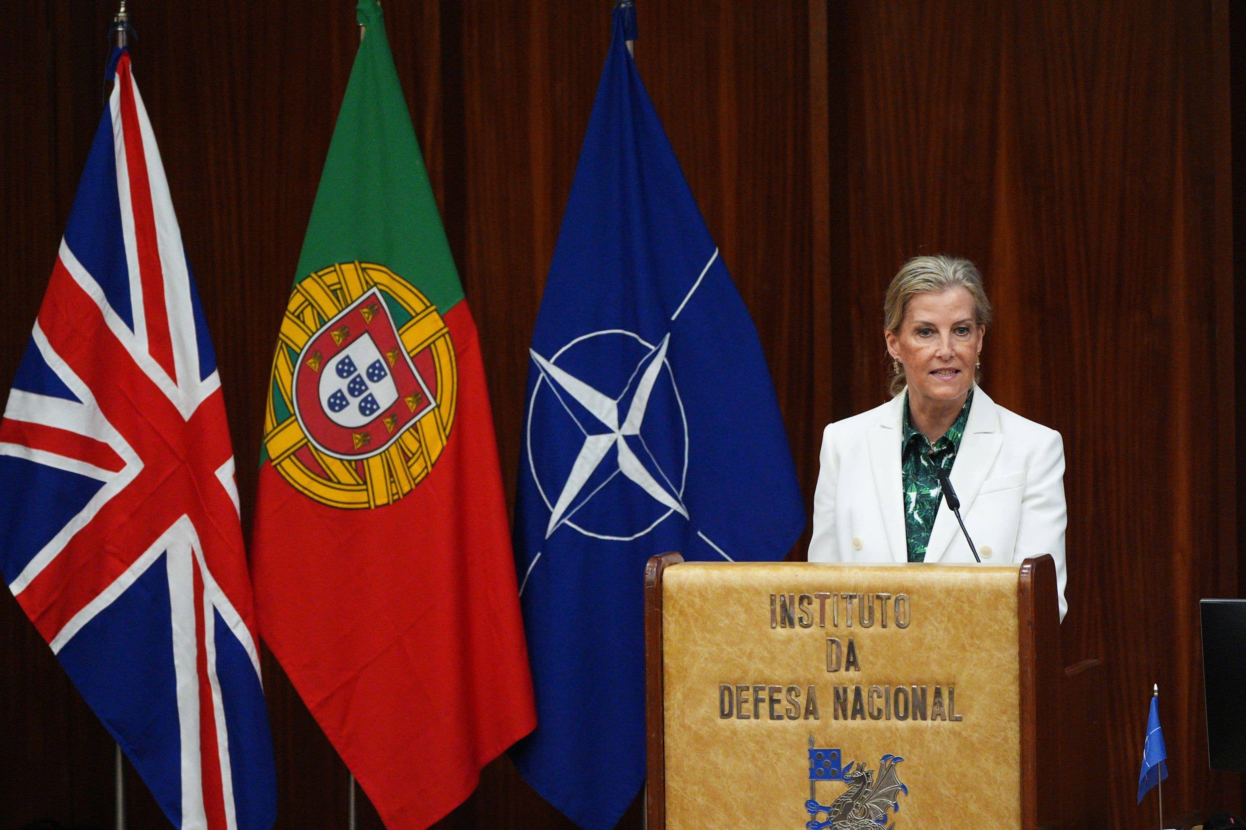 The Duchess of Edinburgh delivers a speech at Model NATO in Lisbon,