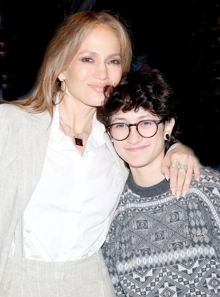 Lopez and her teen Oskar in April 2025.Credit: Getty