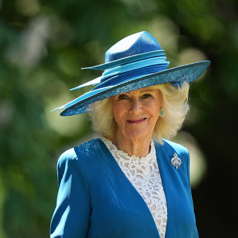 BRITAIN-ROYALS britain's queen camilla arrives to present members of the 1st battalion grenadier guards with their new colours, at buckingham palace, in london, on june 9, 2026. (photo by aaron chown / pool / afp)