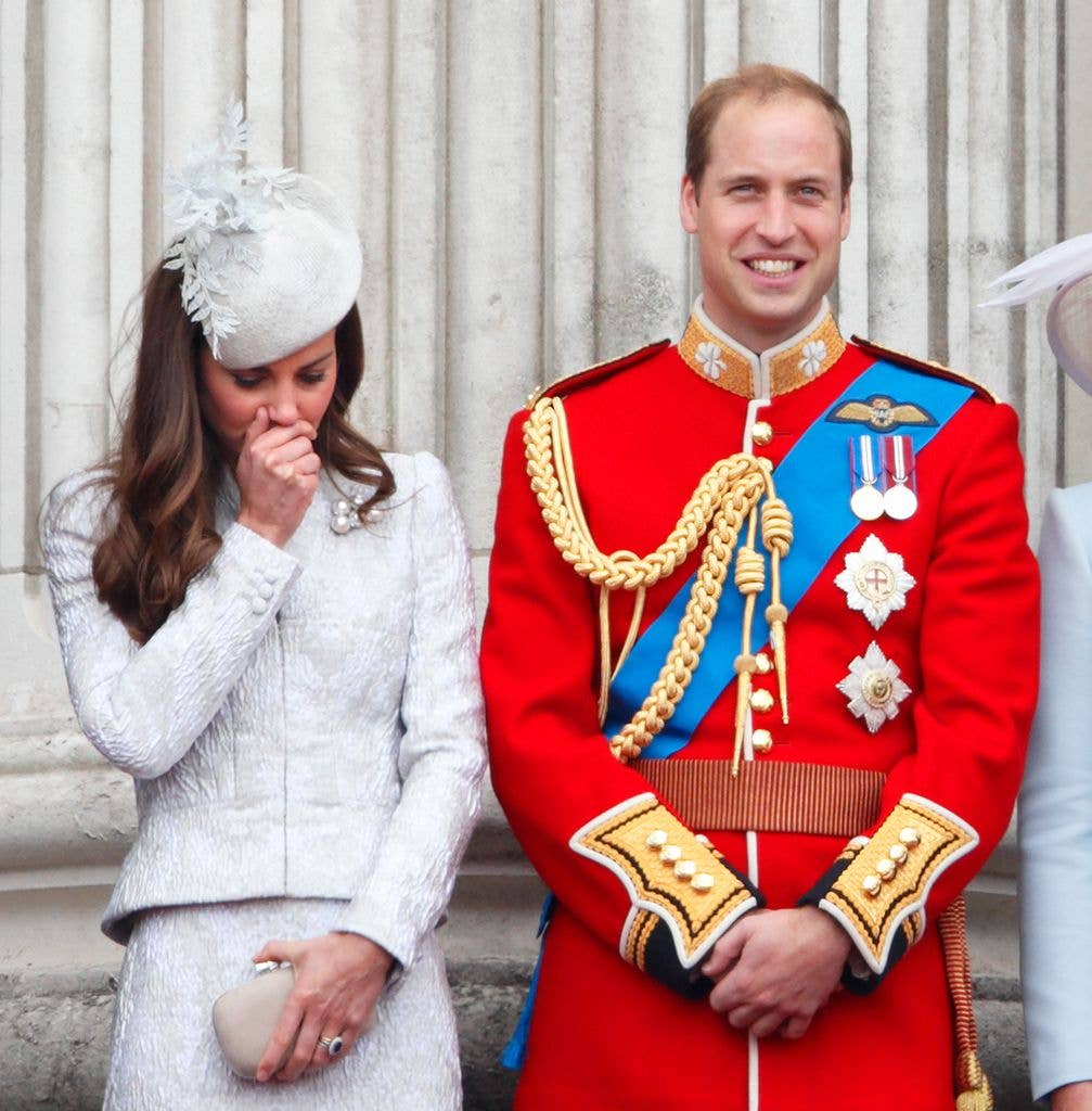 Kate sneezed next to William on the balcony of Buckingham Palace during Trooping the Colour, Queen Elizabeth II's Birthday Parade on June 14, 2014 in London,