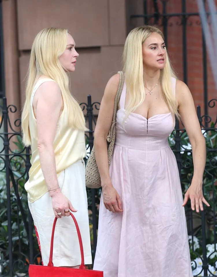 Woodley was on set filming with Lindsey Lohan.Credit: Getty