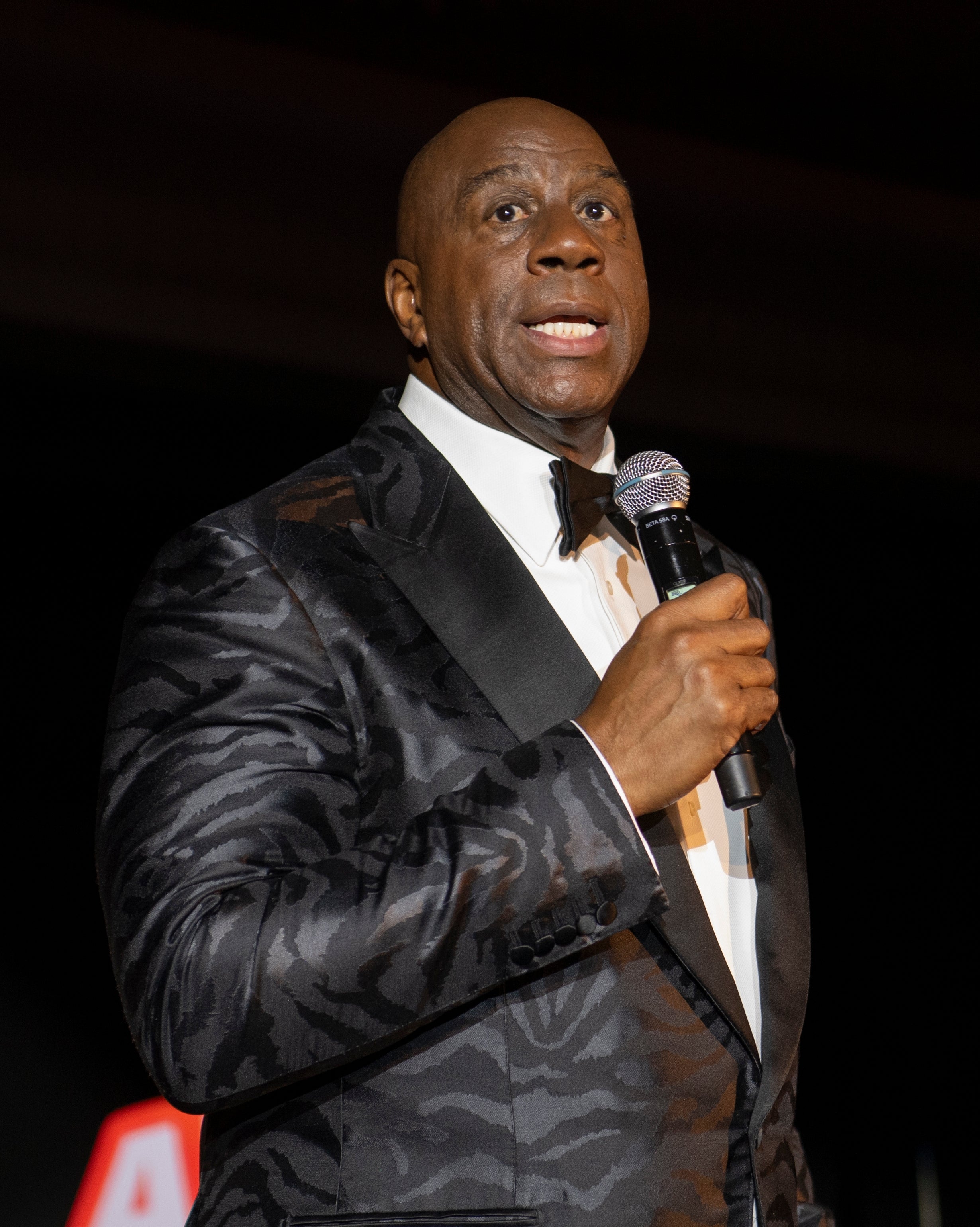 Magic Johnson speaking at an event