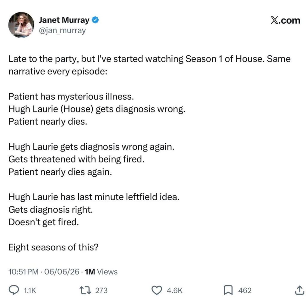 Hugh Laurie responds to a criticism of House MD
