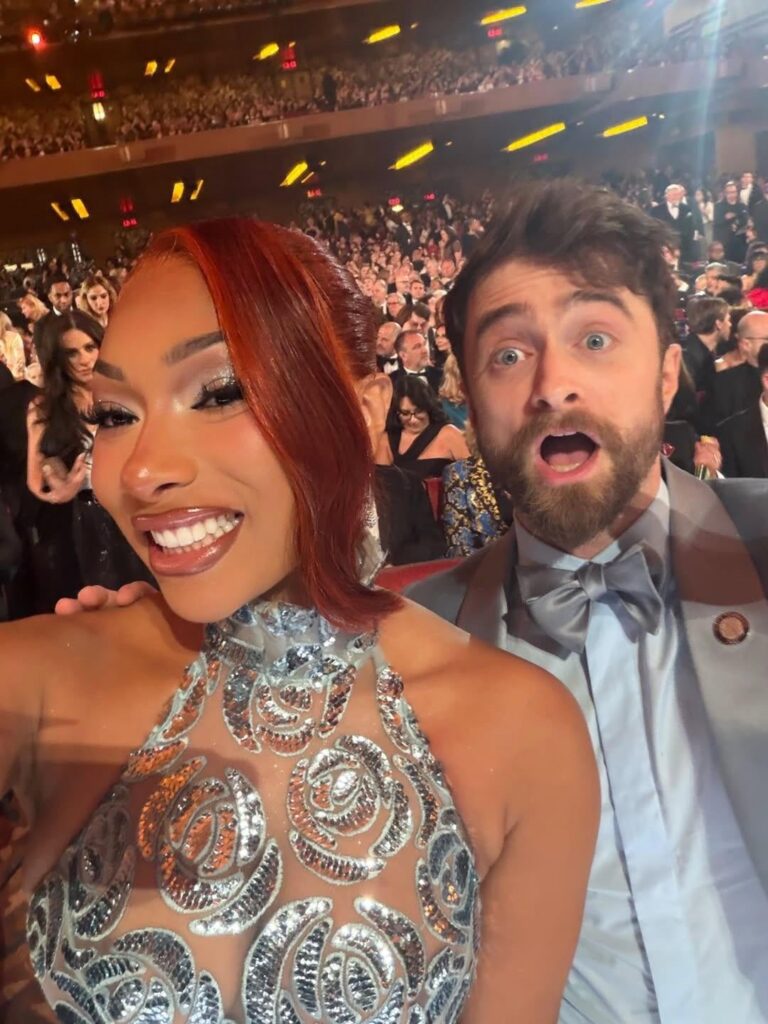 Daniel Radcliffe and Megan Thee Stallion reunited at the Tony Awards. Megan Thee Stallion previously appeared on ‘The Fall and Rise of Reggie Dinkins’ with Daniel Radcliffe earlier this year.