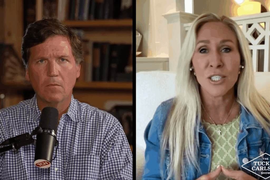 Marjorie Taylor Greene joins Tucker Carlson and ditches Republican party: ‘We’re done with America Last’