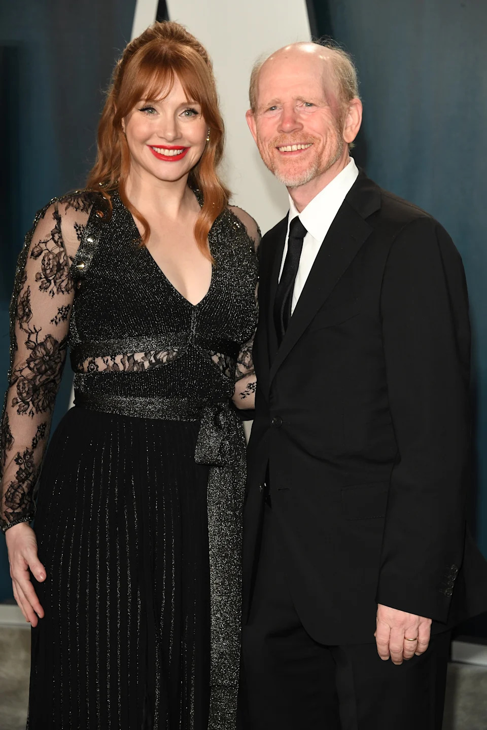 Bryce Dallas Howard and Ron Howard attends 2020 Vanity Fair Oscar Party Hosted By Radhika Jones at Wallis Annenberg Center for the Performing Arts on February 09, 2020 in Beverly Hills, California.