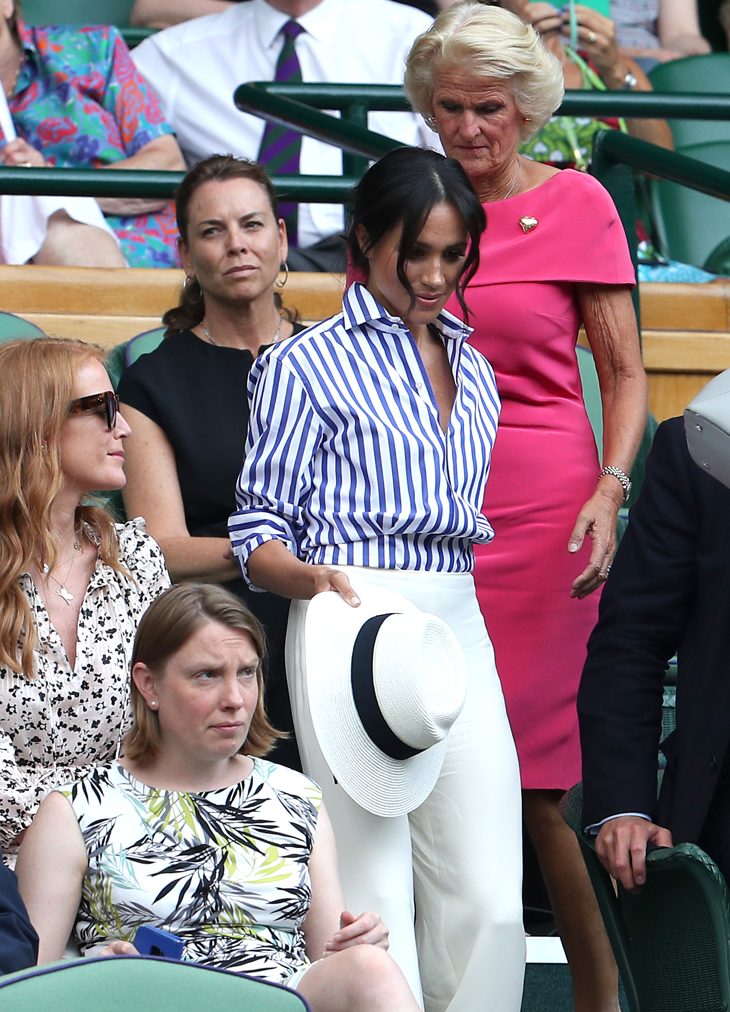 The Duchess of Sussex in Wimbledon's royal box in 2018