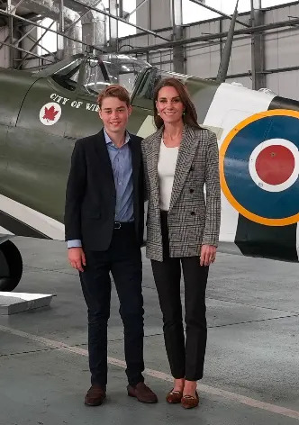 Prince George is almost as tall as his mother in  a new photo shared on 27 June