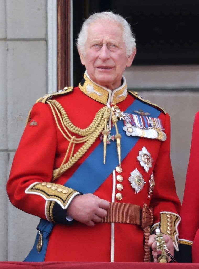 King Charles III is pictured on the balcony during Trooping the Colour on June 17, 2023 in London, England. Trooping the Colour is a traditional parade held to mark the British Sovereign's official birthday. It will be the first Trooping the Colour held for King Charles III since he ascended to the throne.