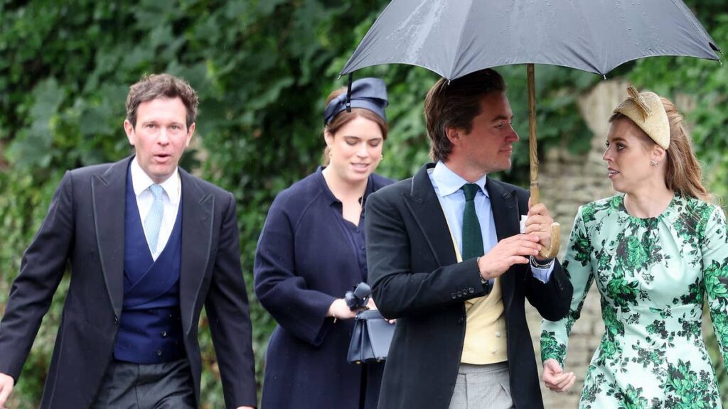 Princess Eugenie and Princess Beatrice support cousin Peter Phillips on wedding day after keeping low profile