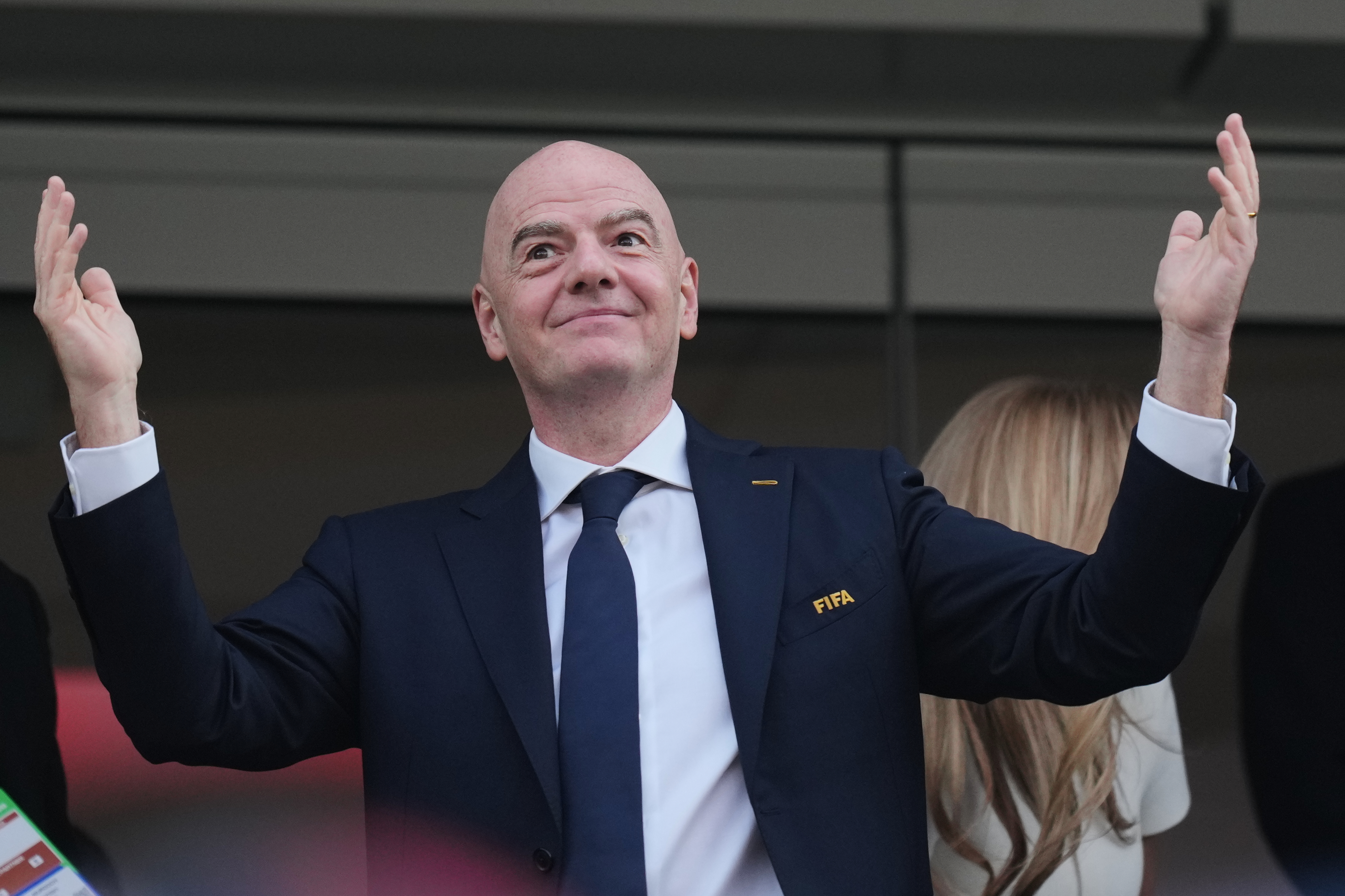 FIFA President Gianni Infantino attends the World Cup Group D...