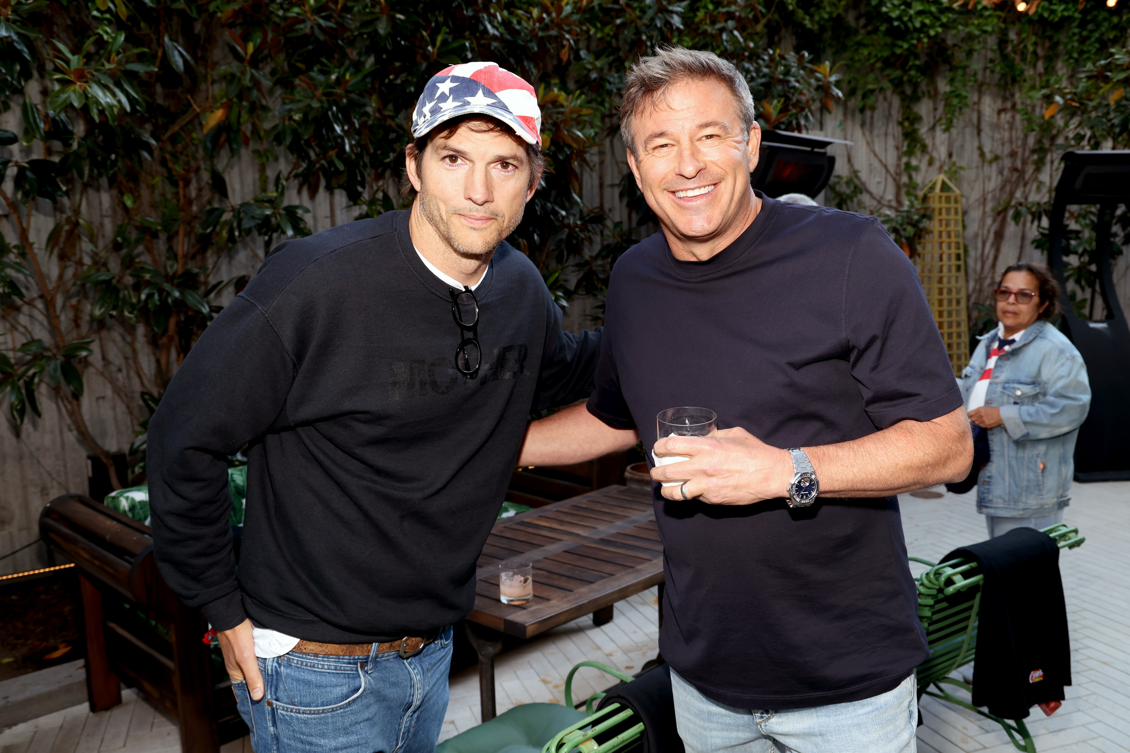 Before cheering on the USMNT, Ashton Kutcher joined Raising Cane's owner and founder Todd Graves at the brand’s welcome party at Lumière at Fairmont Century Plaza in Los Angeles on June 25, 2026.