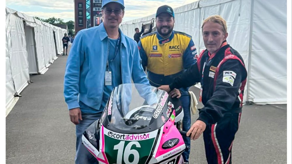 Brad Pitt on Set of ‘Isle of Man’ Race Movie as Production Kicks Off Brad Pitt on Set of 'Isle of Man' Race Movie as Production Kicks Off