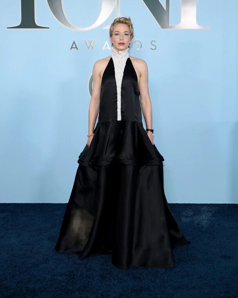 Carrie Coon wearing Altuzarra Fall 2026 at the 2026 Tony Awards in New York