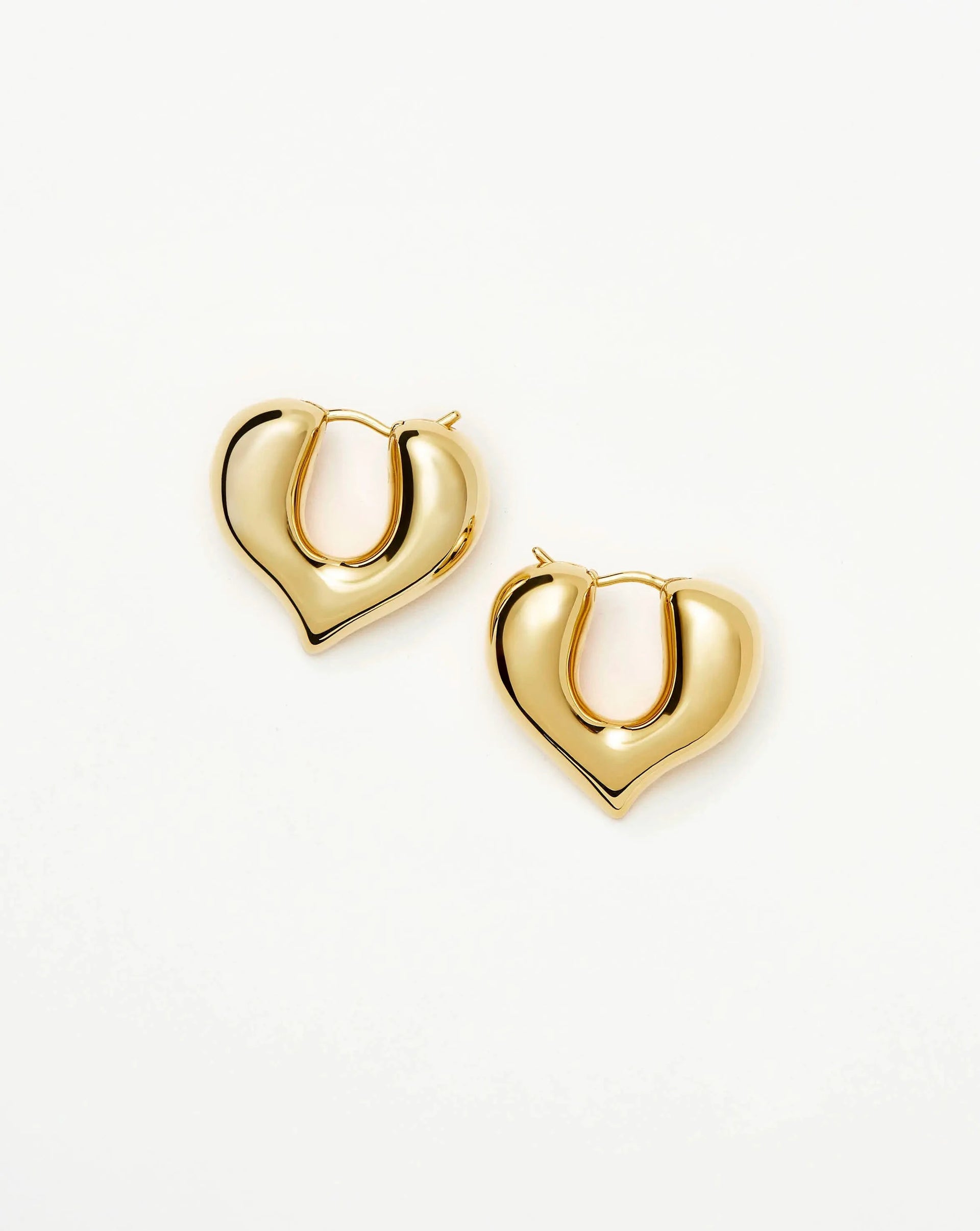 Molten Heart Medium Hoop Earrings | 18k Gold Plated - 18k Gold Plated