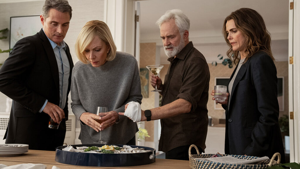 ‘The Diplomat’ Season 4: Allison Janney, Bradley Whitford Marriage This was a dynamic that we wanted to continue, Cahn says of the four actors filming the oyster incident (from left), Rufus Sewell, Allison Janney, Bradley Whitford and Keri Russell. The ideas that had been in the back of my mind about what it could turn into for season four were really blossoming.