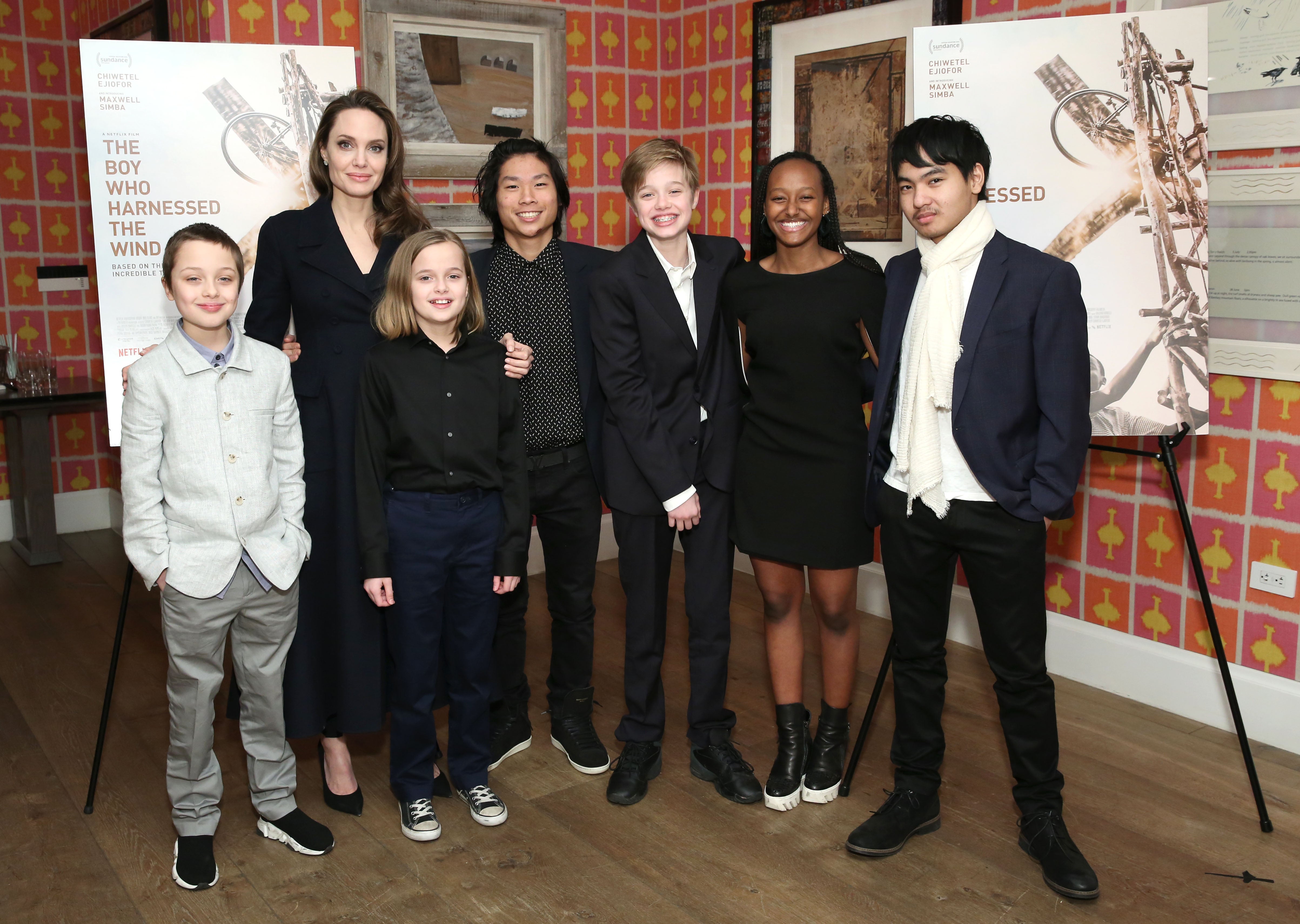Angelina Jolie and Brad Pitt share six children together, pictured here in 2019
