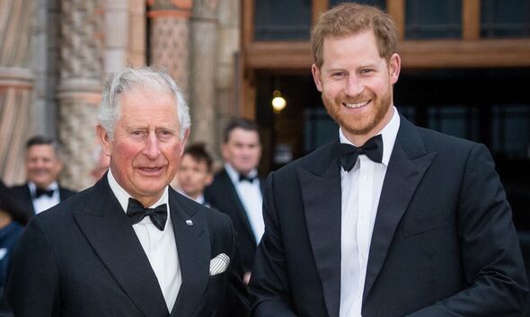 Charles and Harry, Duke of Sussex, attend the 