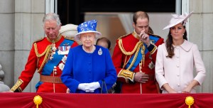 LONDON, UNITED KINGDOM - JUNE 15: (EMBARGOED FOR PUBLICATION IN UK NEWSPAPERS UNTIL 48 HOURS AFTER CREATE DATE AND TIME) Prince Charles, Prince of Wales, Queen Elizabeth II, Prince William, Duke of Cambridge and Catherine, Duchess of Cambridge stand on the balcony of Buckingham Palace during the annual Trooping the Colour Ceremony on June 15, 2013 in London, England. Today's ceremony which marks the Queen's official birthday will not be attended by Prince Philip the Duke of Edinburgh as he recuperates from abdominal surgery. This will also be The Duchess of Cambridge's last public engagement before her baby is due to be born next month. (Photo by Max Mumby/Indigo/Getty Images)