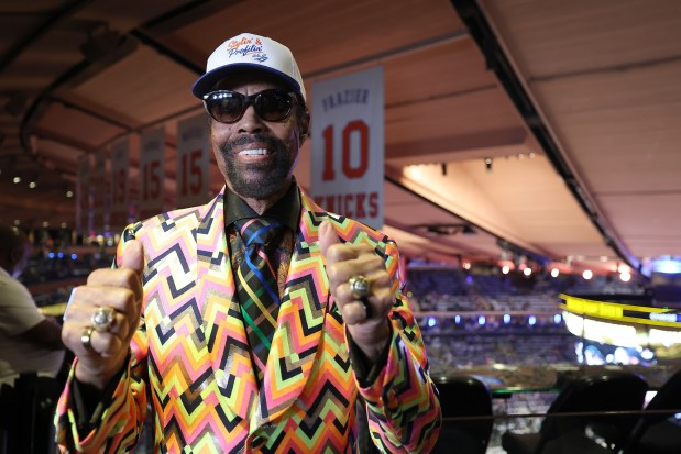 NEW YORK, NEW YORK - JUNE 08: Former New York Knicks player Walt Frazier poses prior to Game Three between the New York Knicks and the San Antonio Spurs in the 2026 NBA Finals at Madison Square Garden on June 08, 2026 in New York City. NOTE TO USER: User expressly acknowledges and agrees that, by downloading and or using this photograph, User is consenting to the terms and conditions of the Getty Images License Agreement. (Photo by Dustin Satloff/Getty Images)