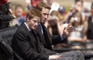 Prince William (right) and Prince Harry leave Buckingham Palace for the Trooping of The Colour at Horse Guards Parade in central London. (Photo by Chris Young - PA Images/PA Images via Getty Images)